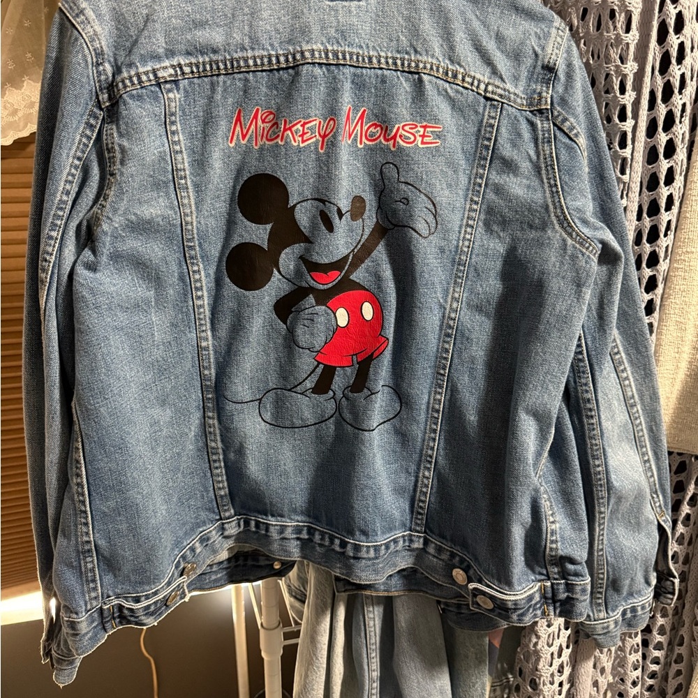 GAP Light Blue Jean Jacket. MICKEY MOUSE LOGO - Picture 3 of 4